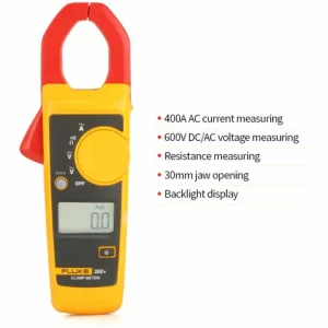 FLUKE F302 + Handklemmenanzeige LCD-Anzeige Digitale Klemme Multimeter Klemmtyp Universalzahler Amperemeter AC / DC-Spannungsmesser 400A Wechselstrom 600V DC / AC-Spannungsklemmenmesser,Orange 15